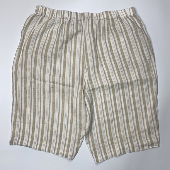 Travelsmith Linen Striped Shorts Tan & White Size Large - Picture 2 of 10